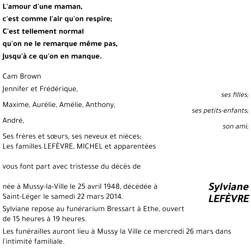 Sylviane LEFÈVRE