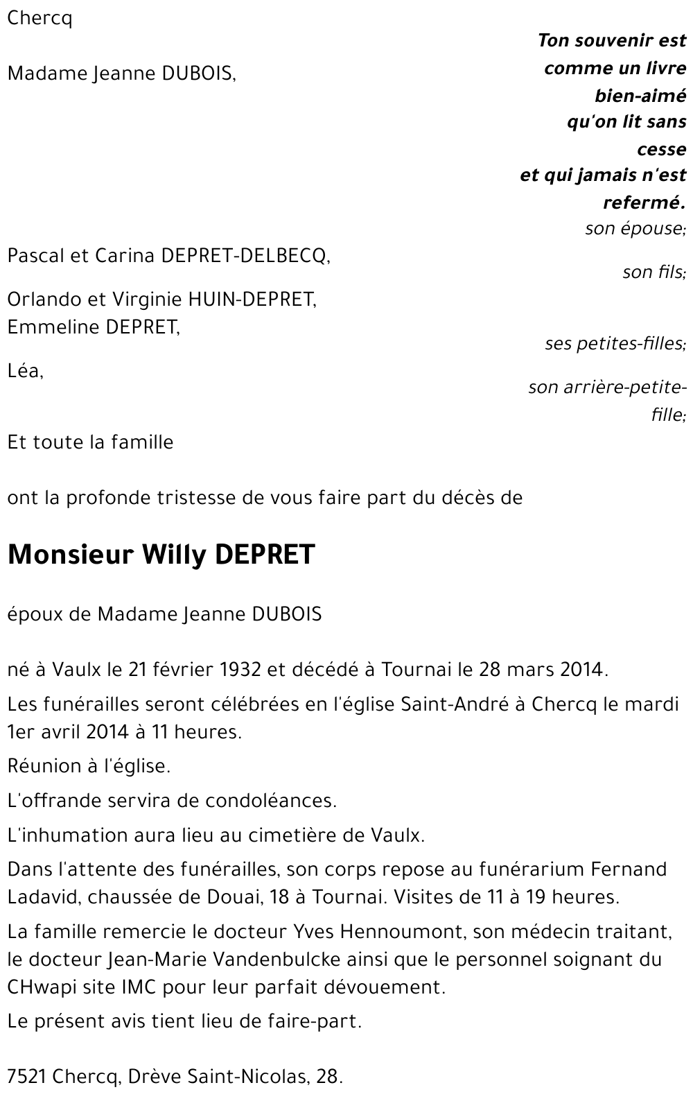 Willy DEPRET