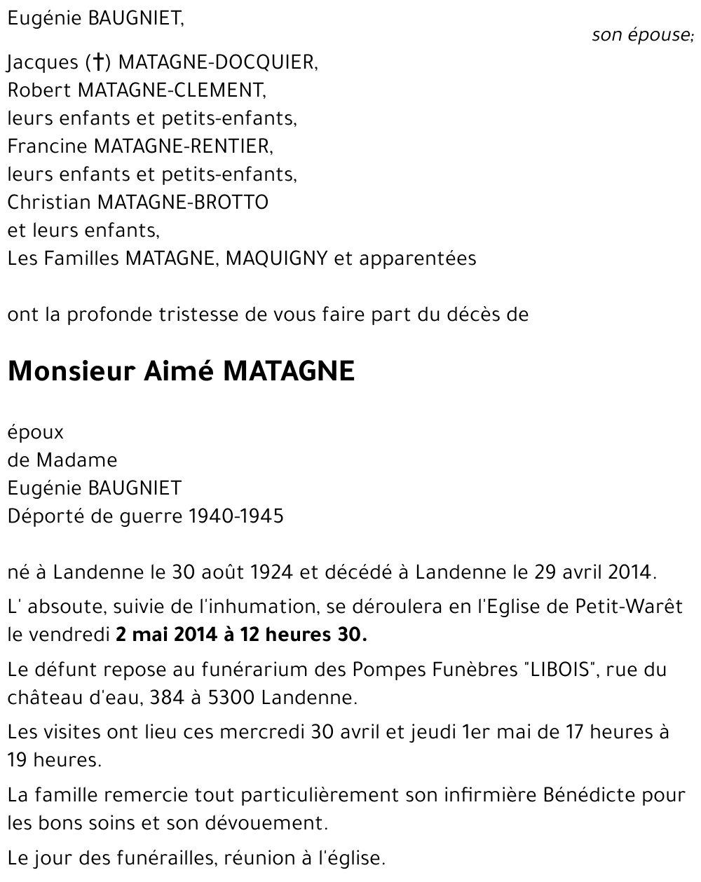 Aimé MATAGNE