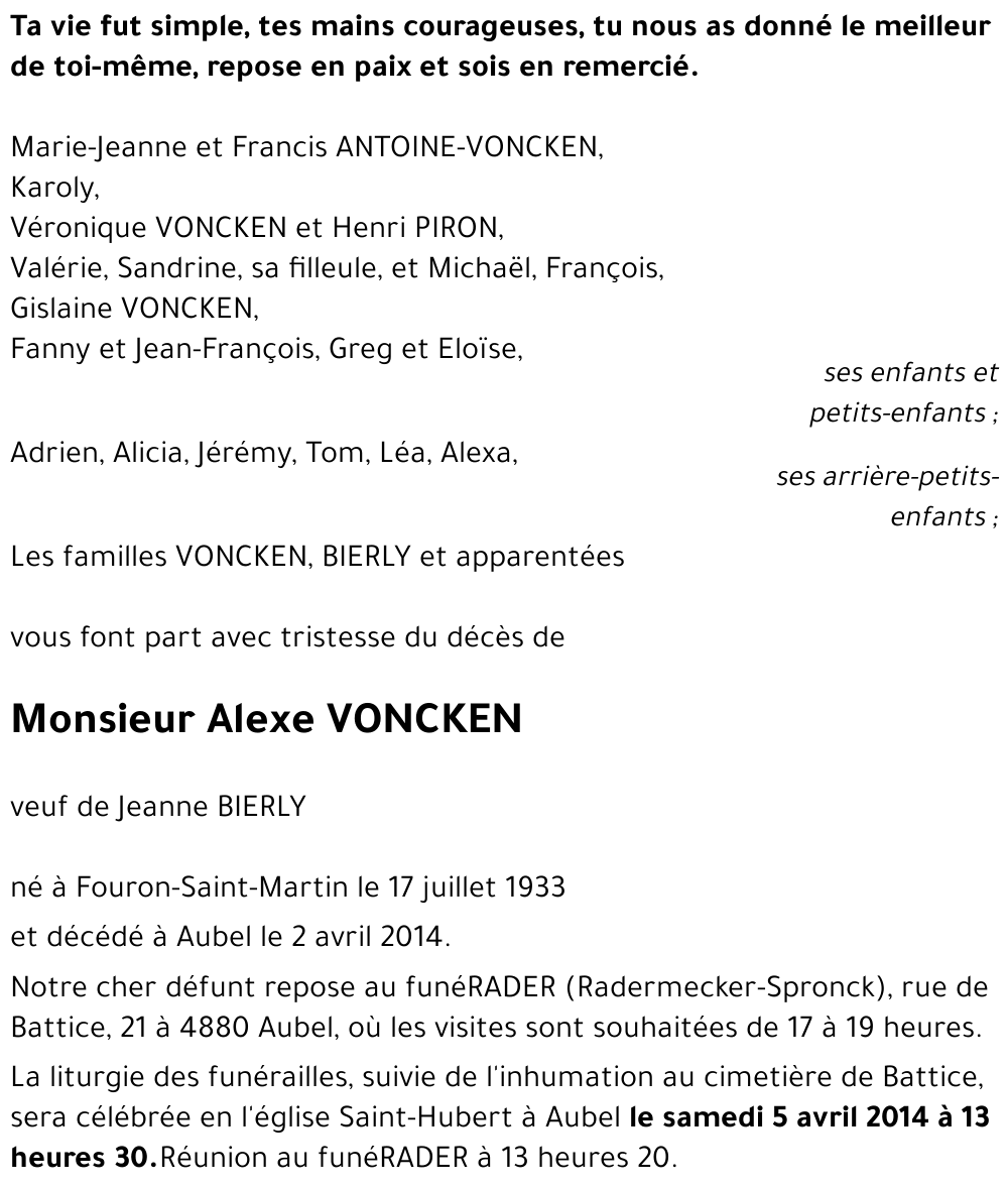 Alexe VONCKEN