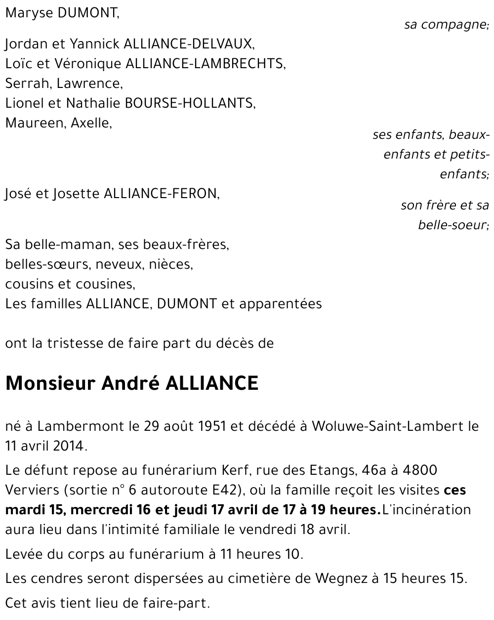 André ALLIANCE