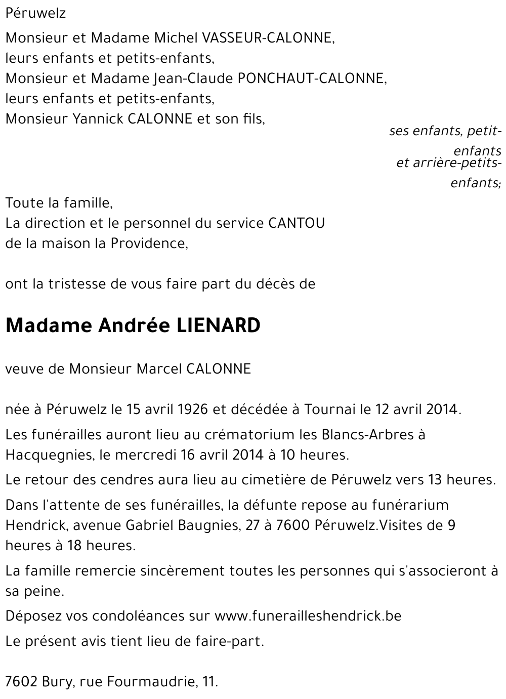 Andrée LIENARD