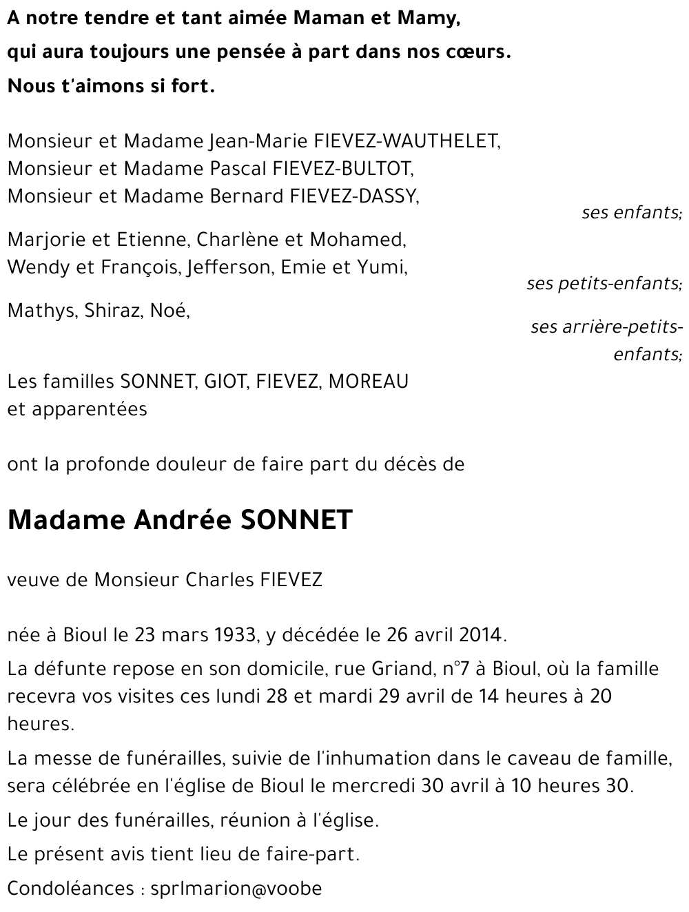 Andrée SONNET