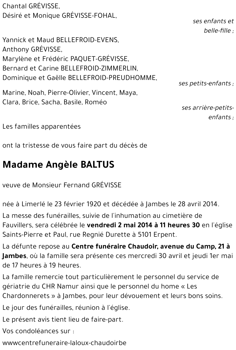 Angèle BALTUS