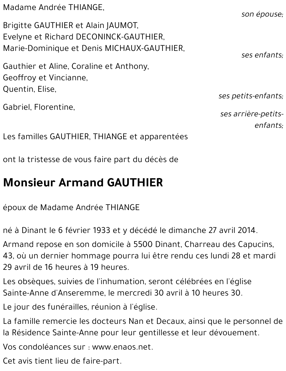 Armand GAUTHIER