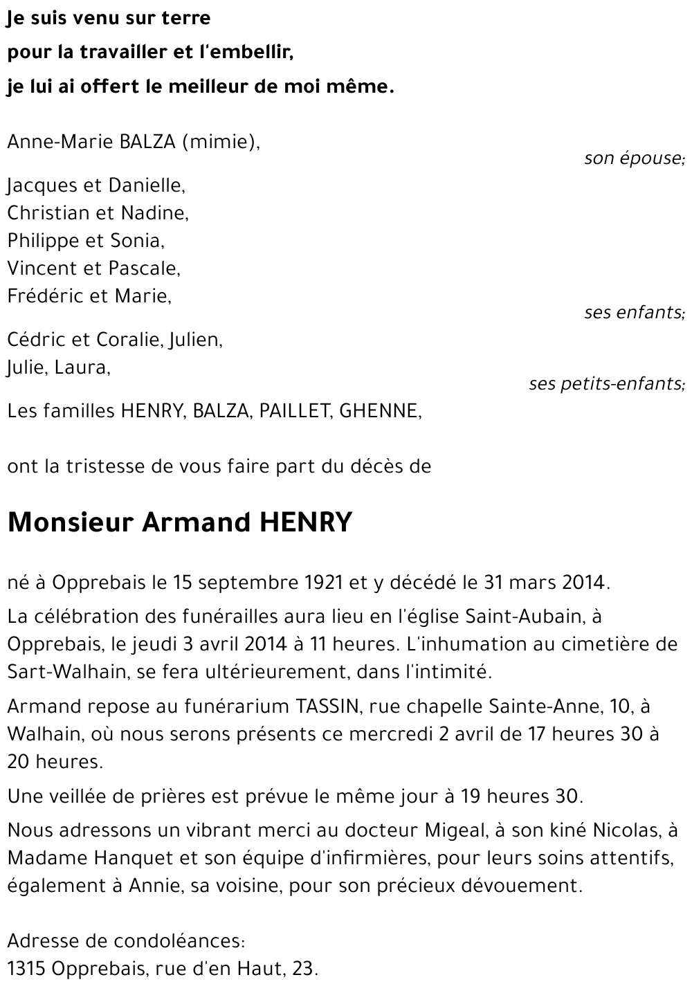 Armand HENRY