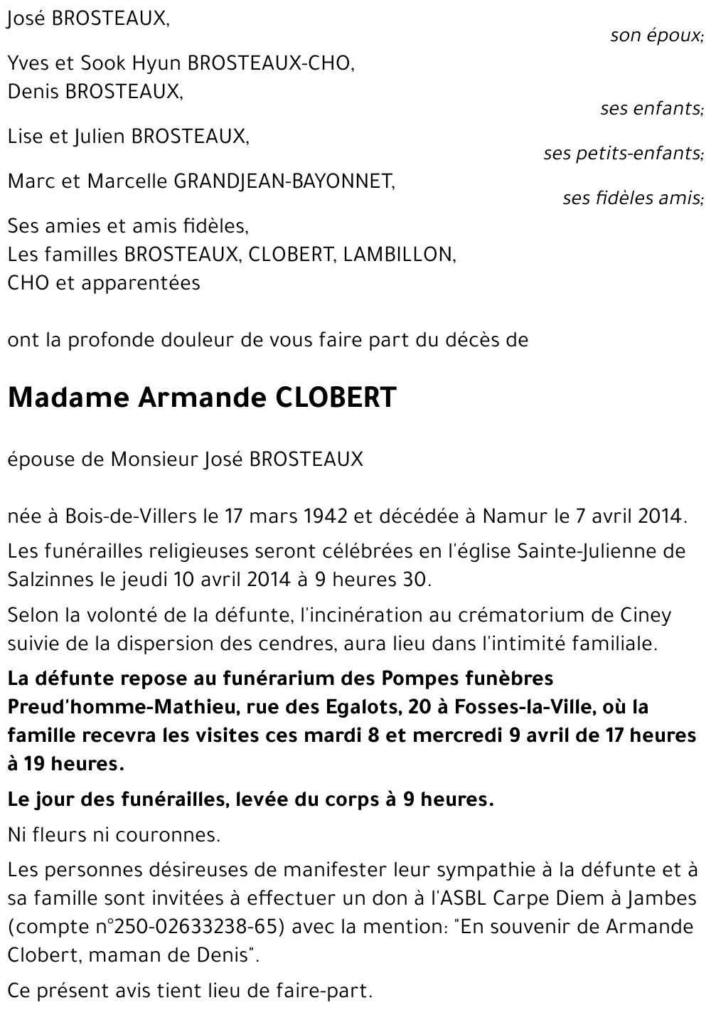 Armande CLOBERT