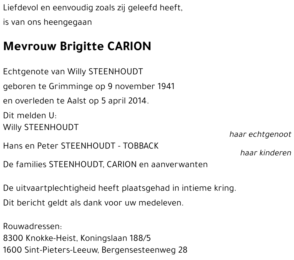 Brigitte CARION