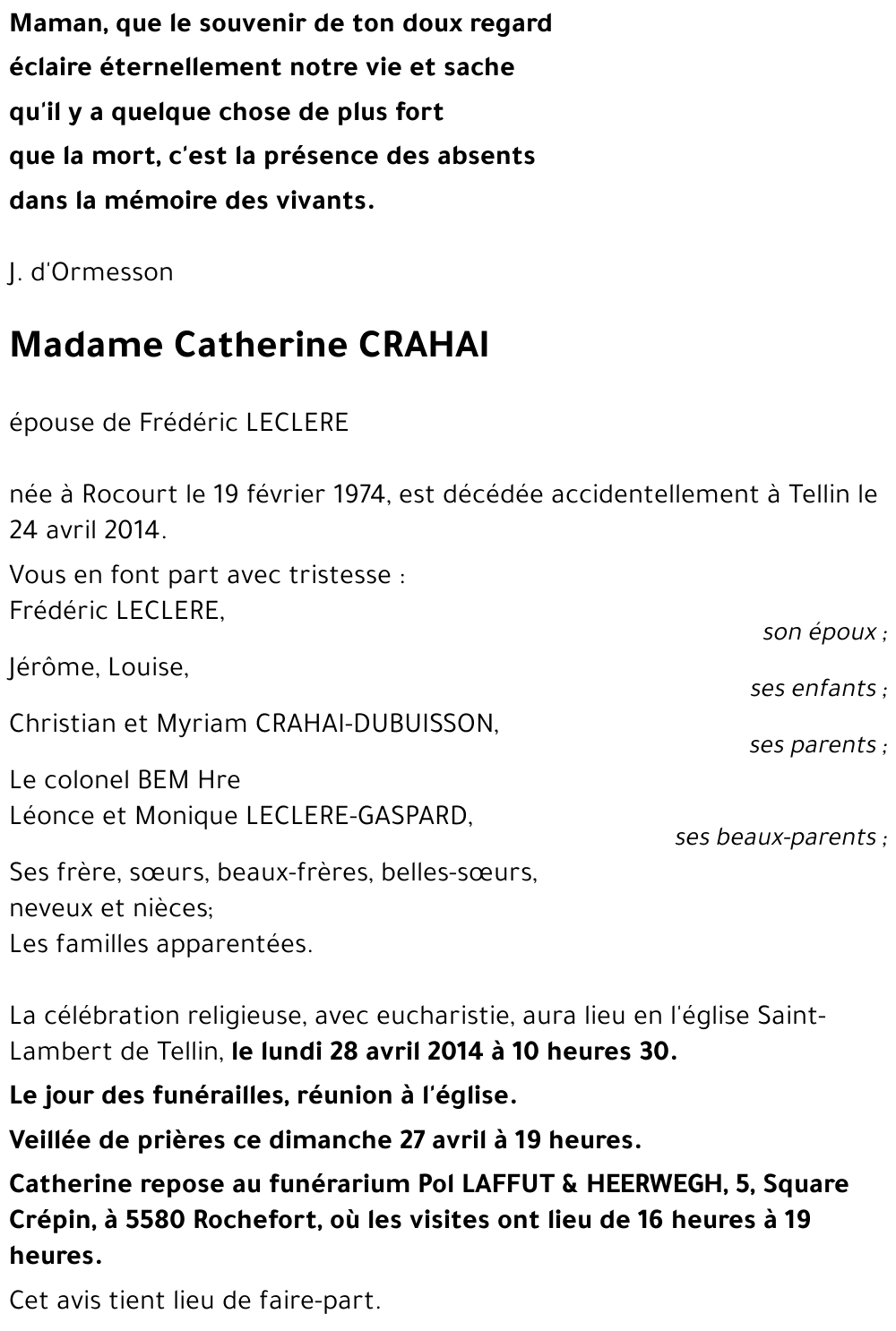 Catherine CRAHAI