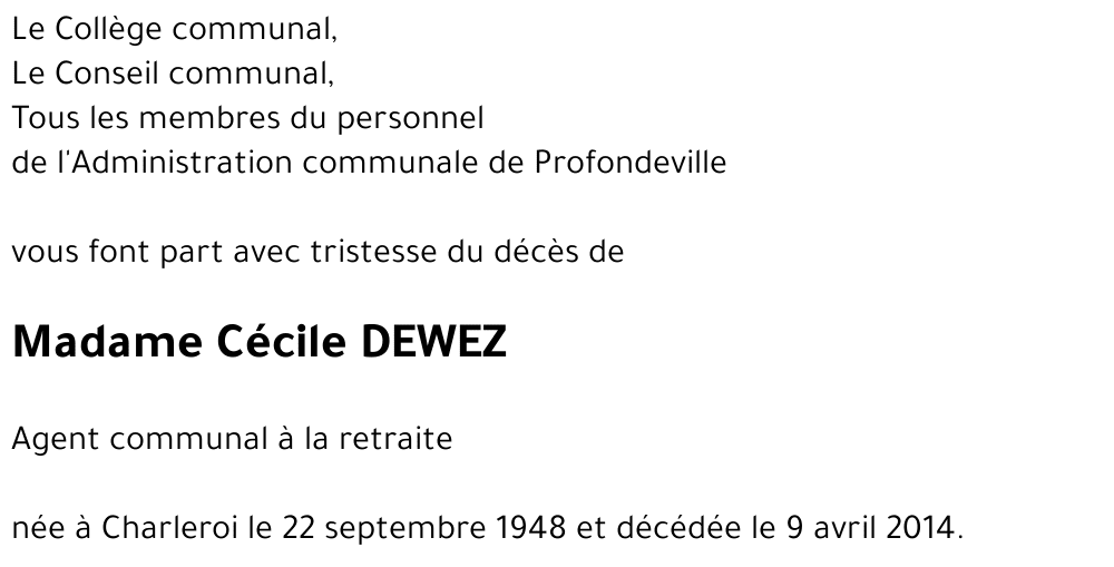 Cécile DEWEZ