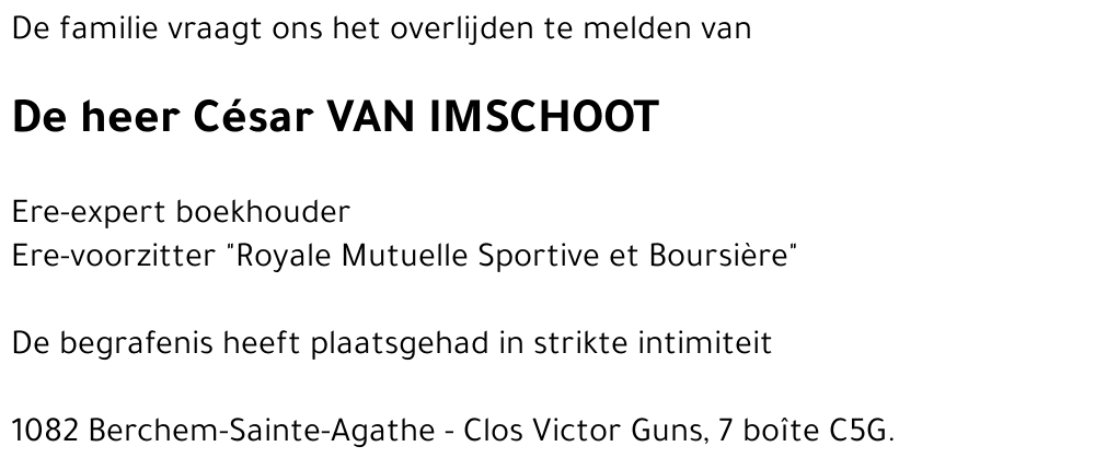 César VAN IMSCHOOT