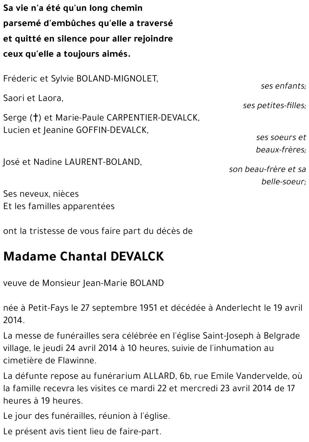 Chantal DEVALCK