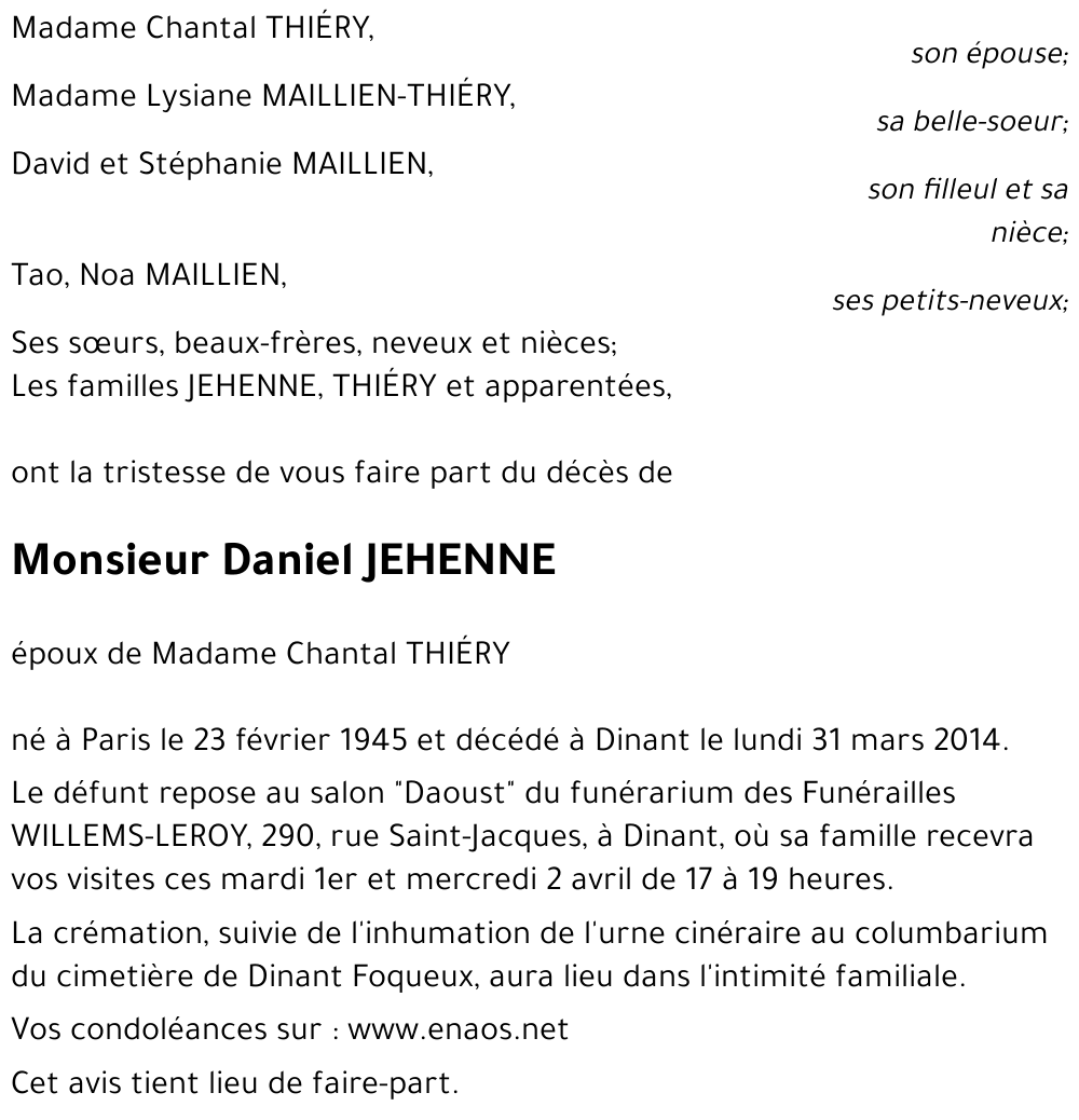 Daniel JEHENNE
