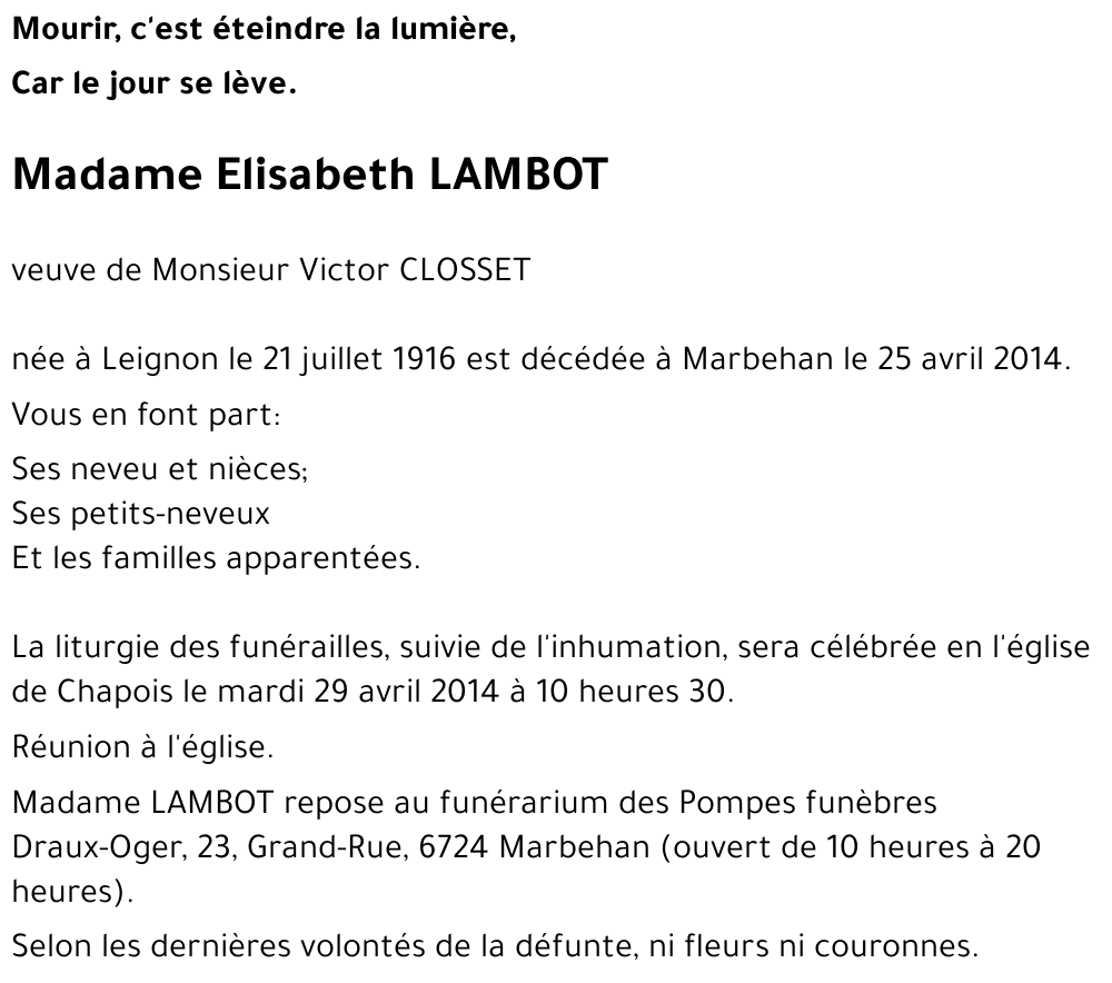 Elisabeth LAMBOT