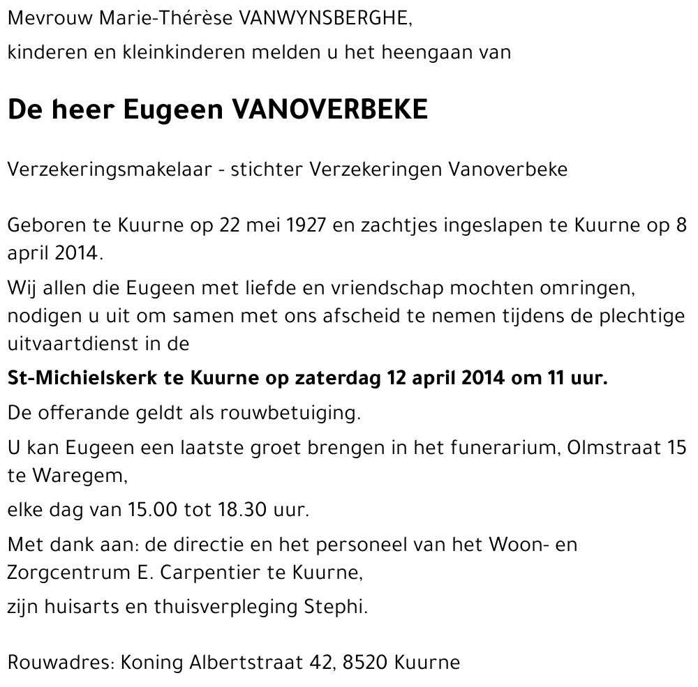 Eugeen VANOVERBEKE