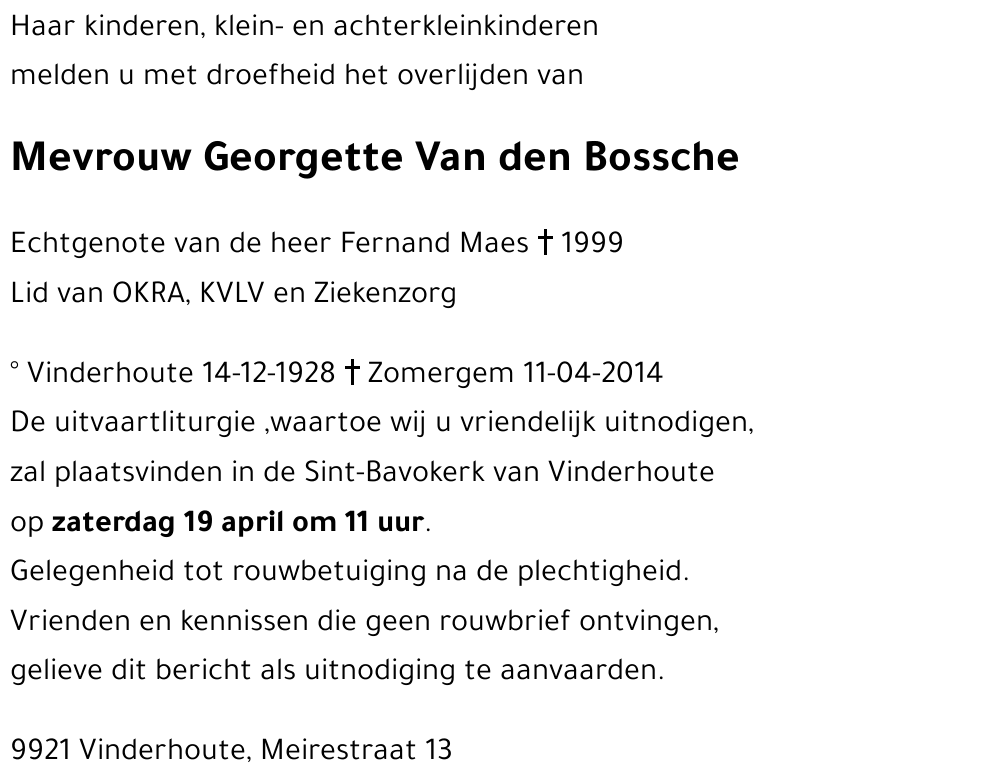 Georgette Van den Bossche