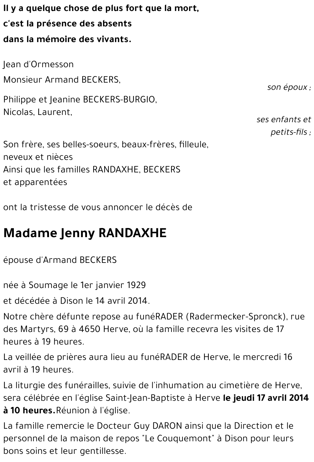 Jenny RANDAXHE