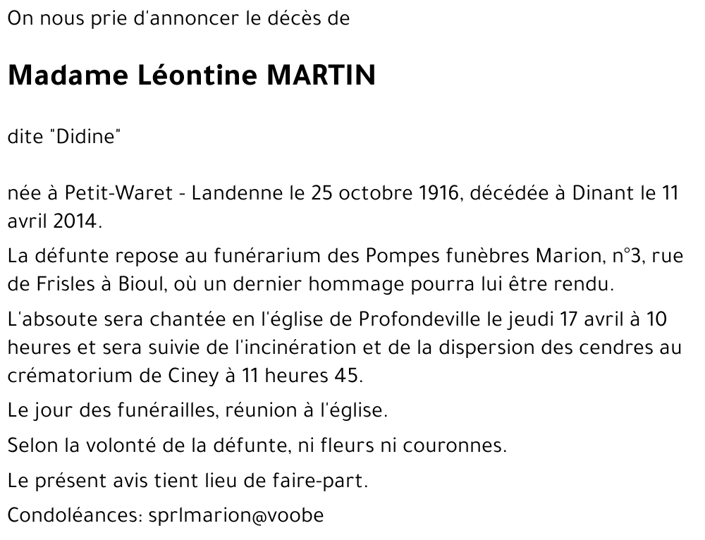 Léontine MARTIN