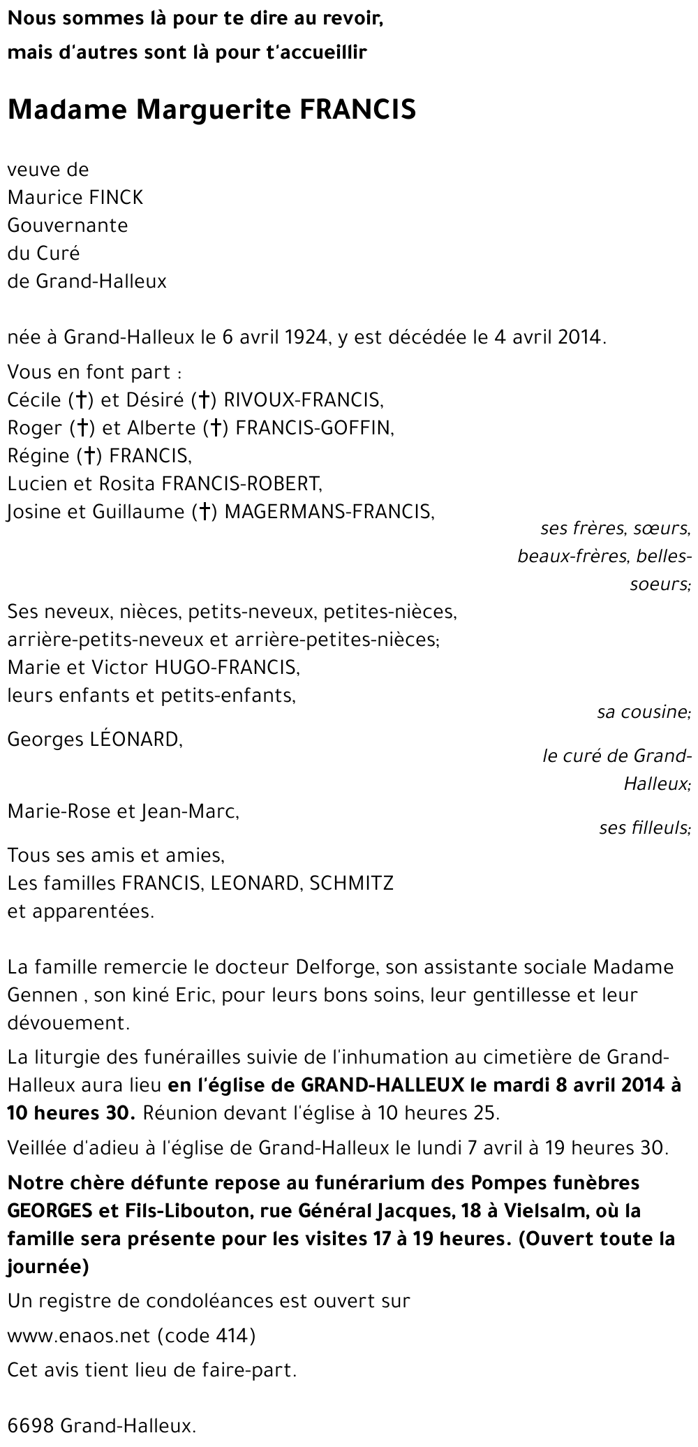 Marguerite FRANCIS