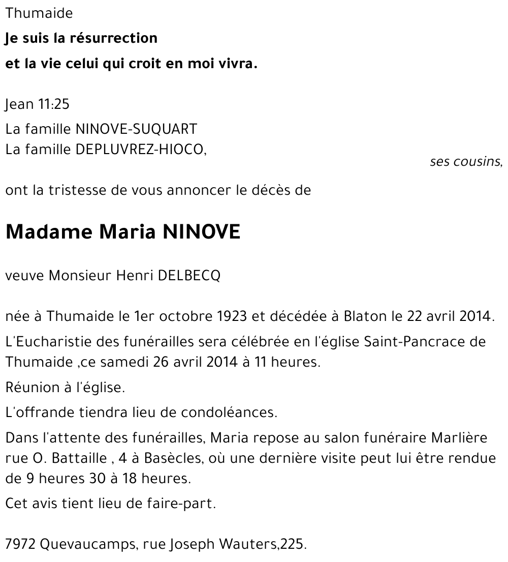 Maria Ninove