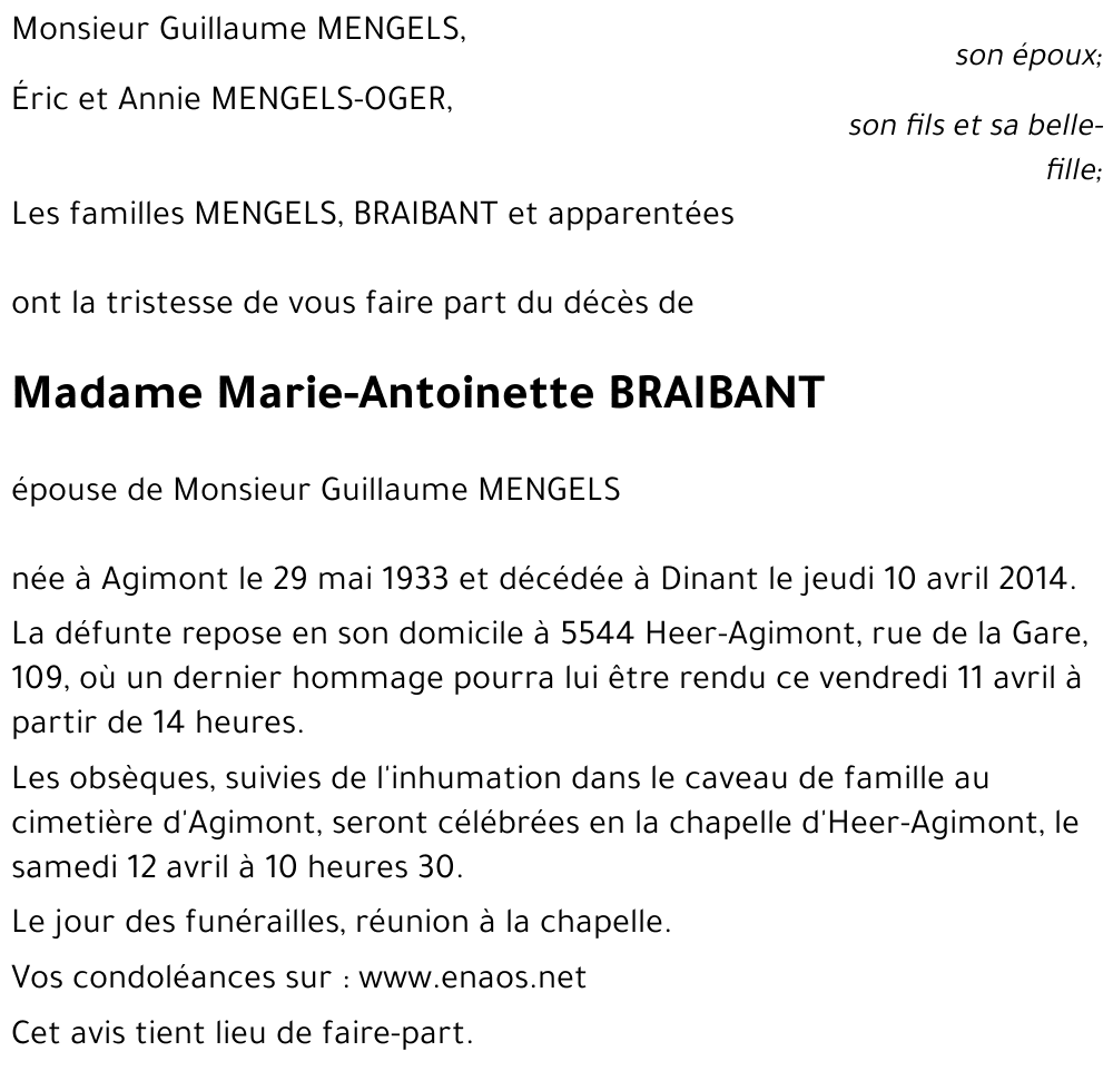 Marie-Antoinette BRAIBANT