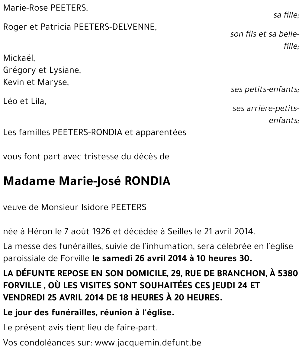 Marie-José RONDIA