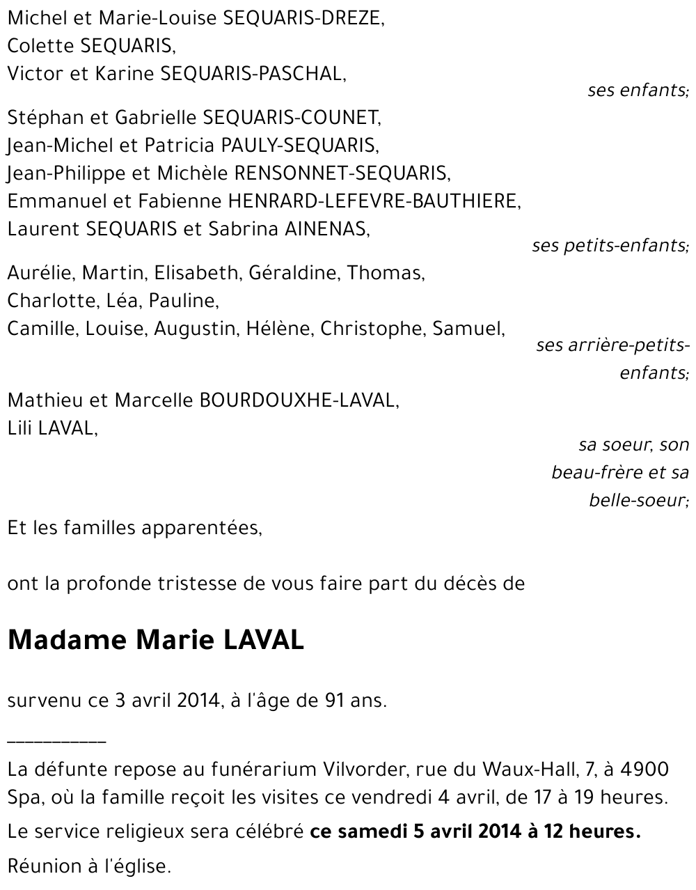 Marie LAVAL