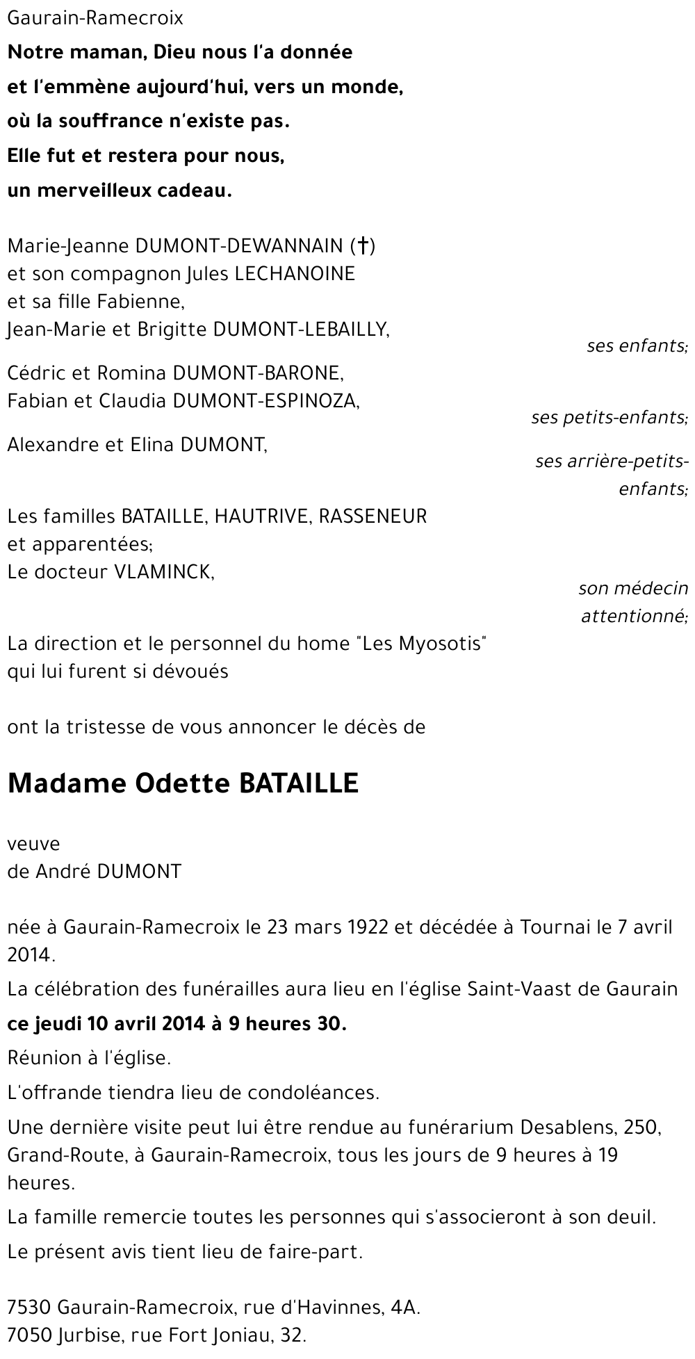 ODETTE BATAILLE