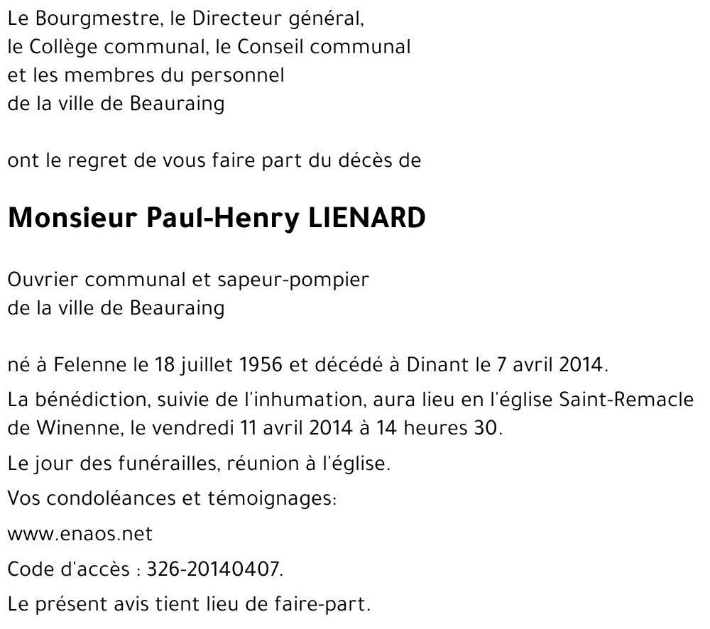 Paul Henry LIENARD