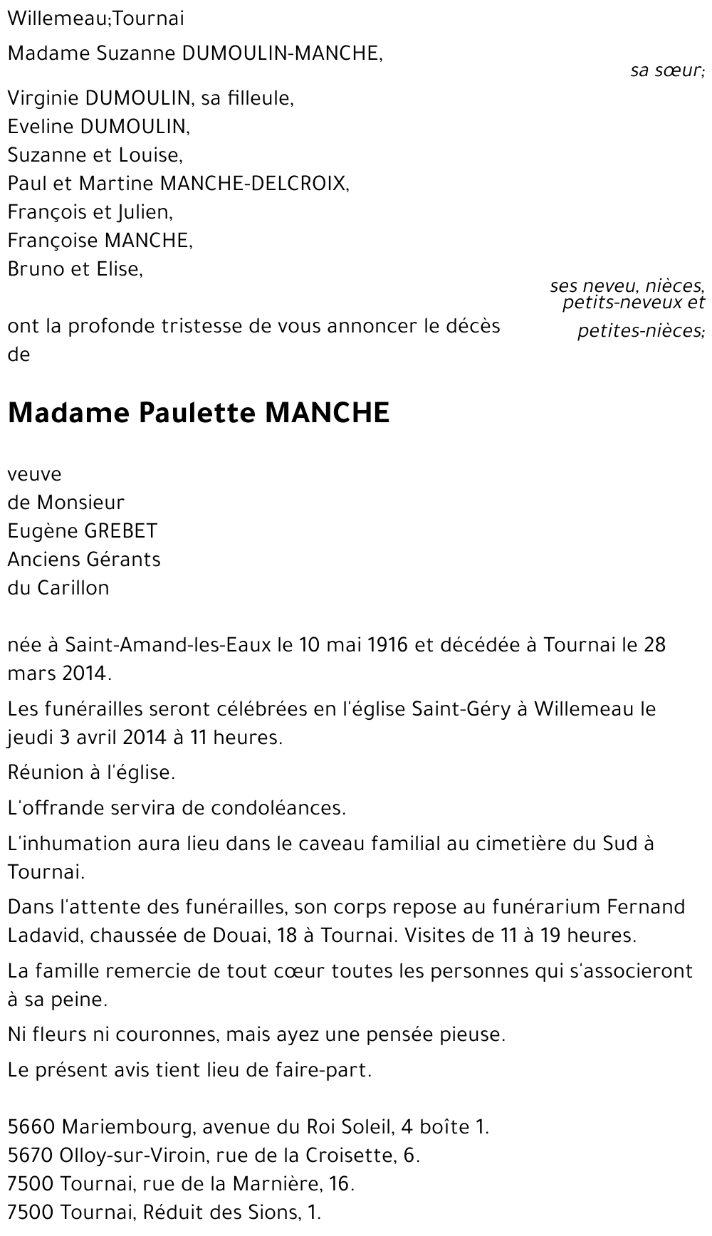 Paulette MANCHE