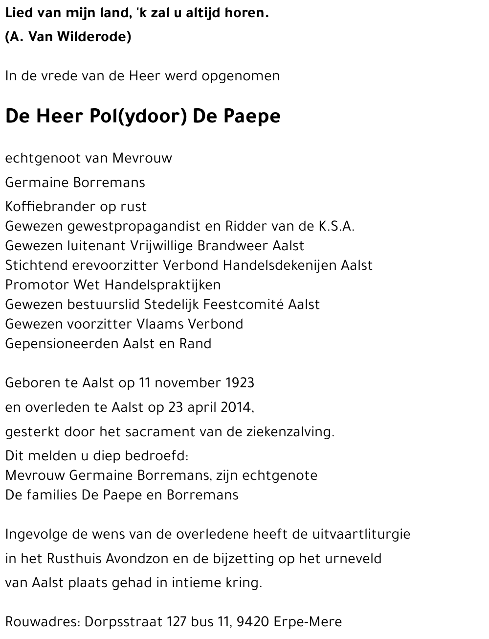 Pol(ydoor) De Paepe