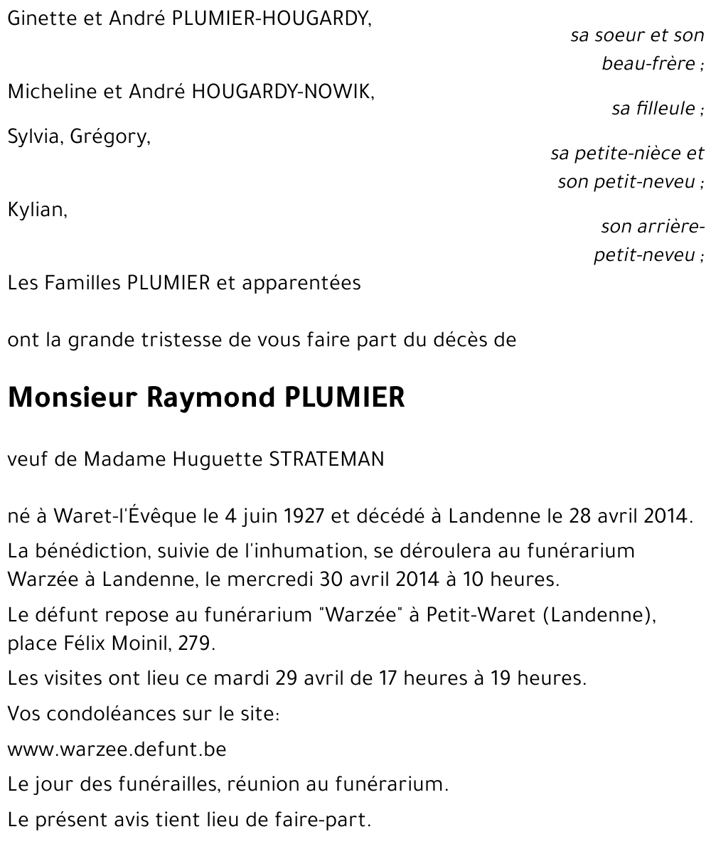 Raymond PLUMIER