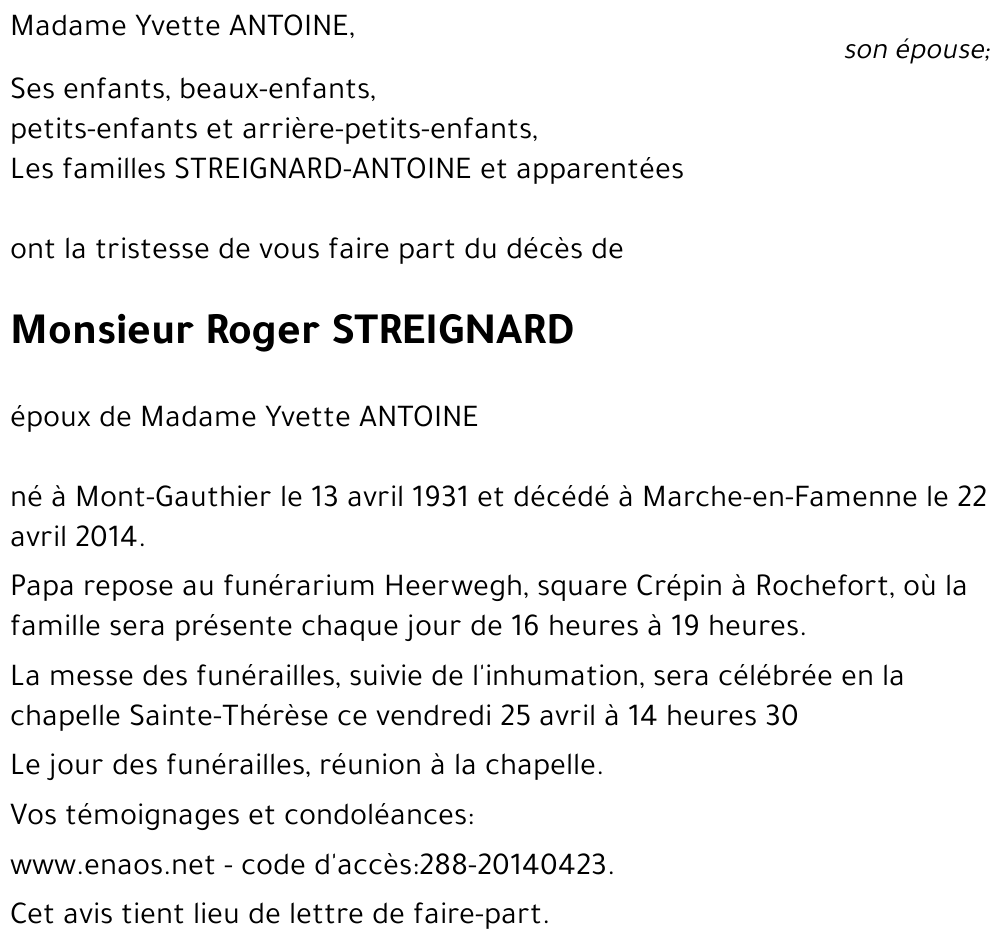 Roger STREIGNARD