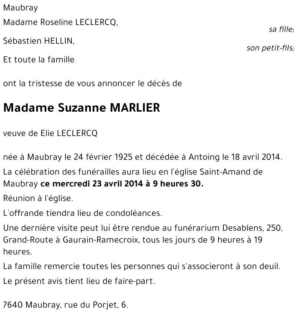 Suzanne MARLIER