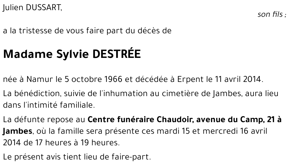 Sylvie DESTRÉE