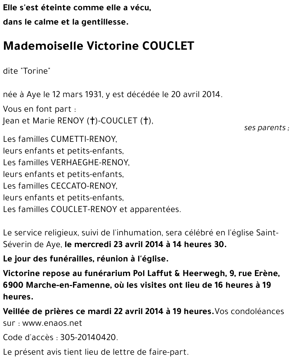 Victorine COUCLET