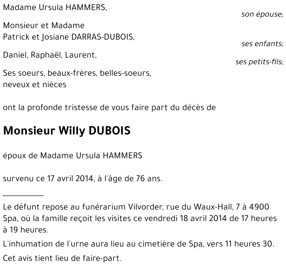 Willy DUBOIS