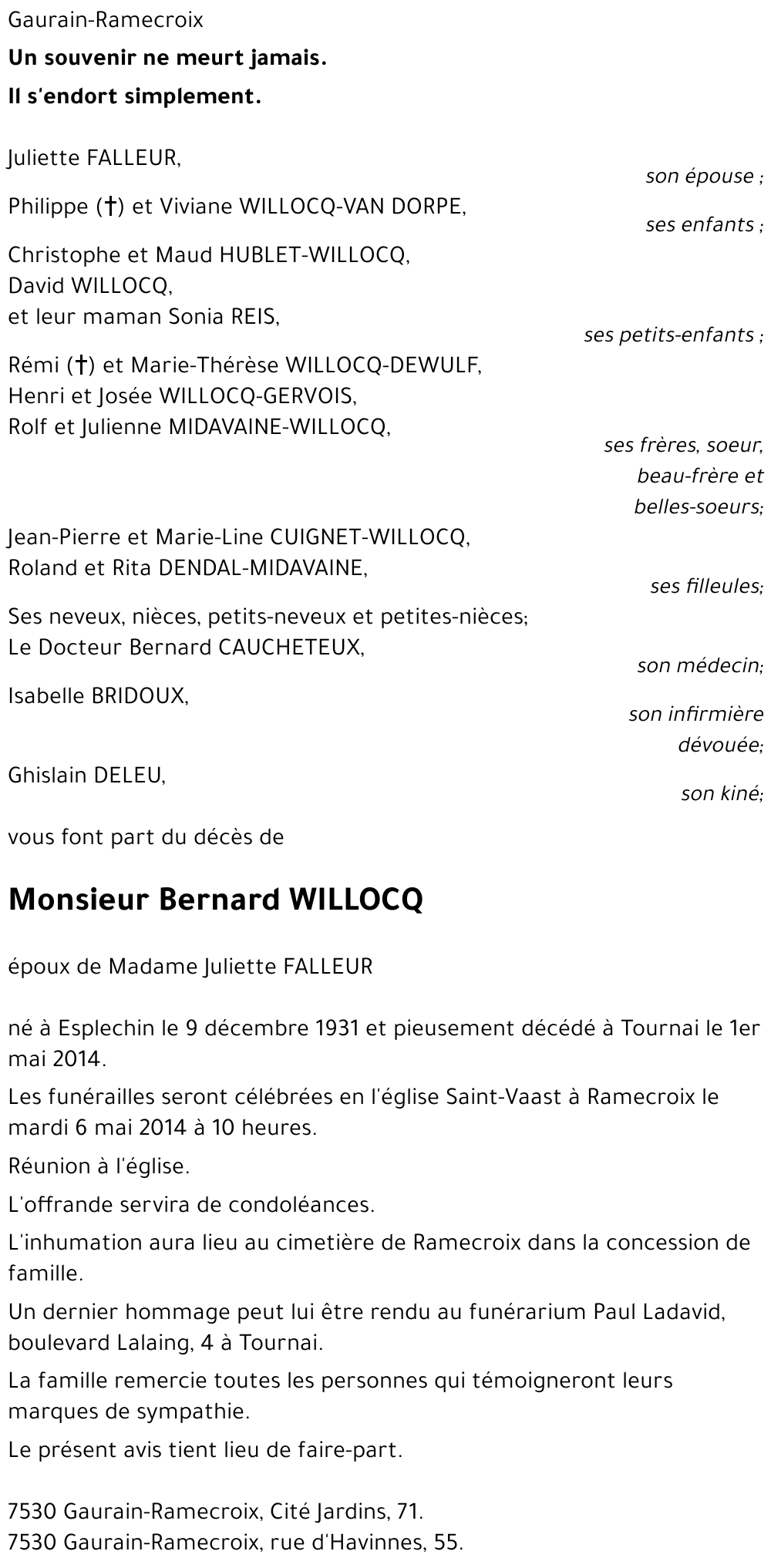 Bernard WILLOCQ