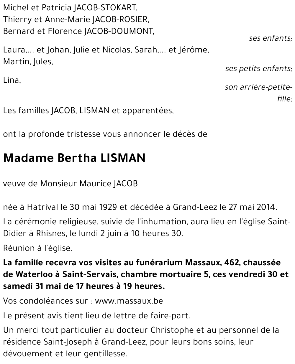 Bertha LISMAN