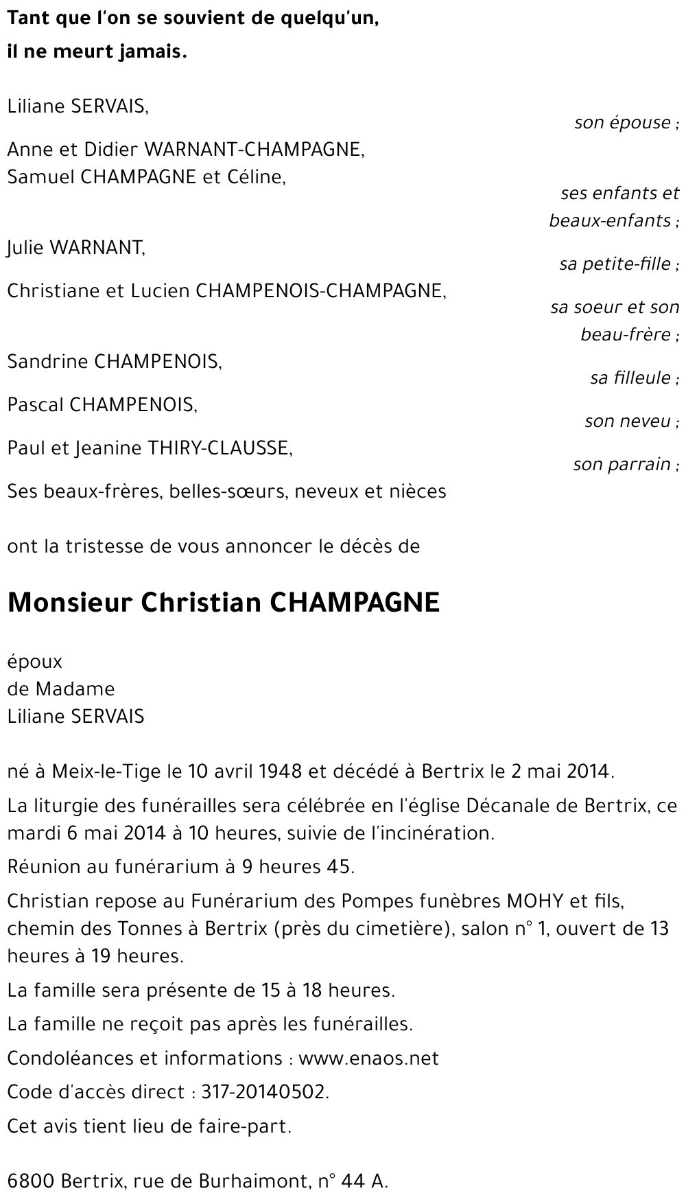 Christian CHAMPAGNE