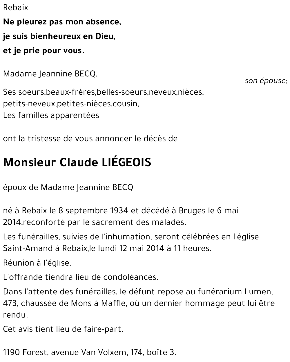 Claude LIÉGEOIS