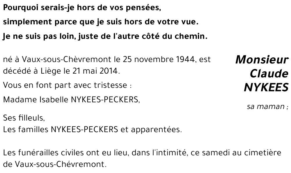 Claude NYKEES