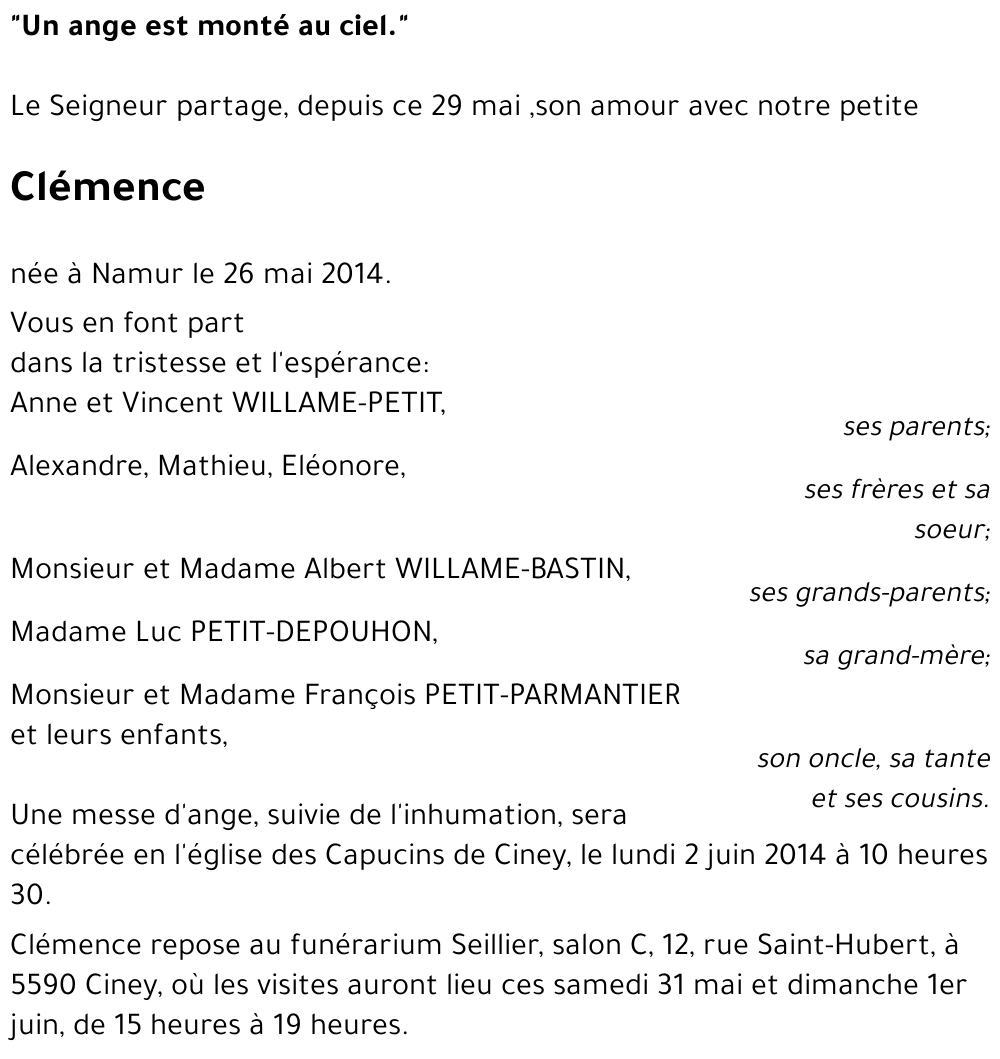 Clémence WILLAME
