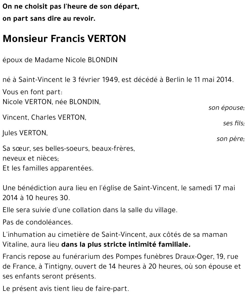 Francis VERTON