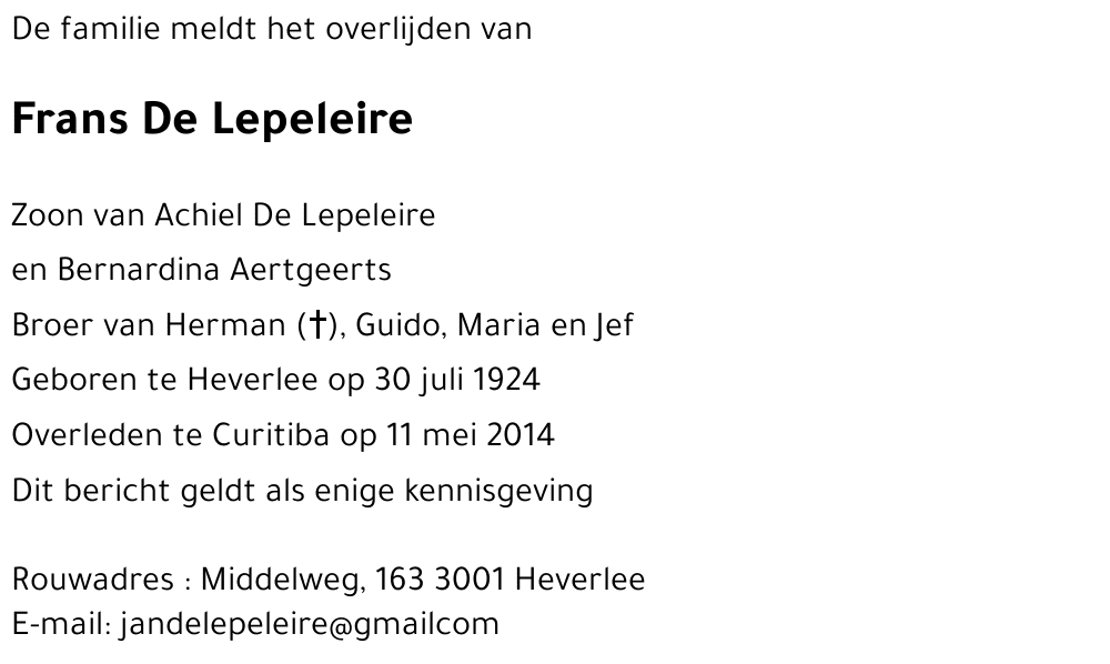 Frans De Lepeleire