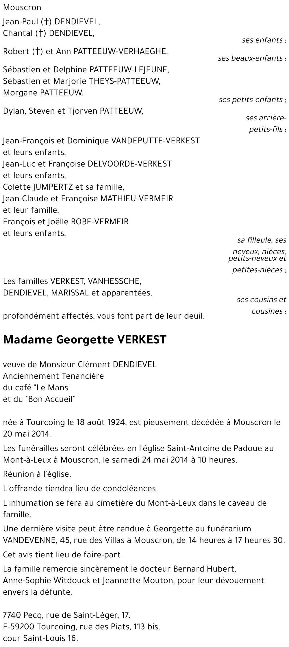 Georgette VERKEST