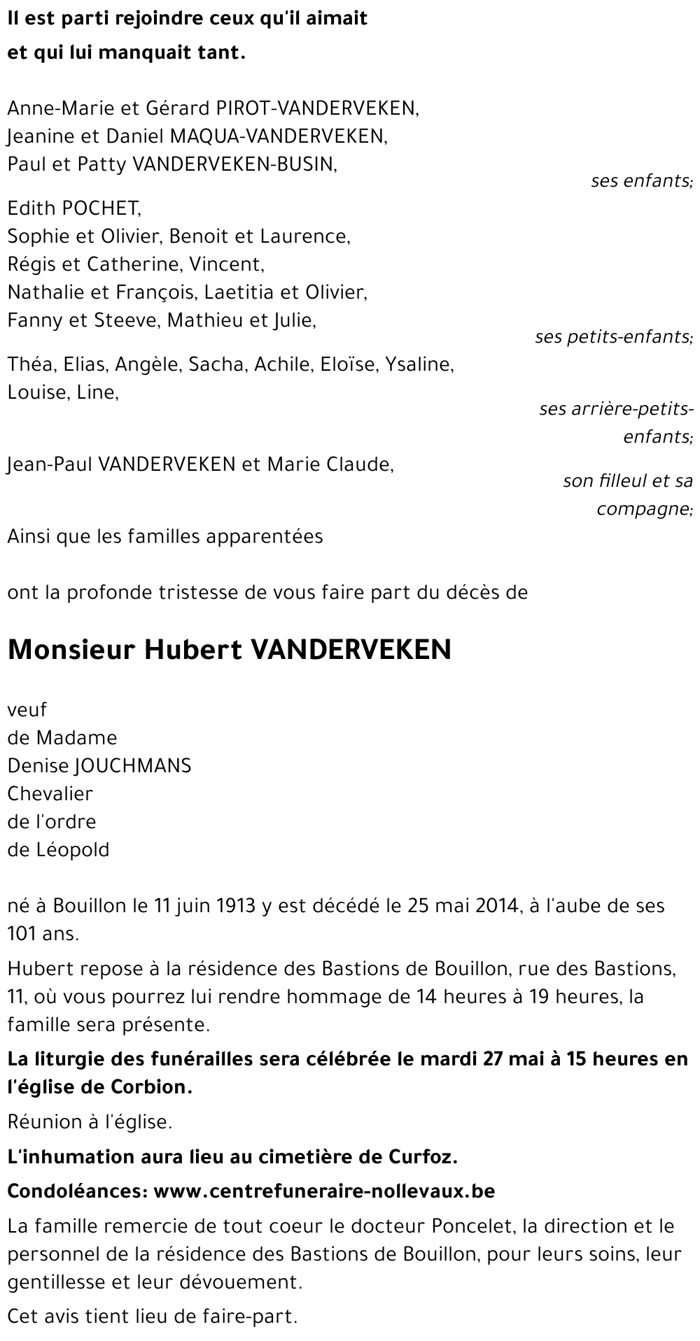 Hubert VANDERVEKEN