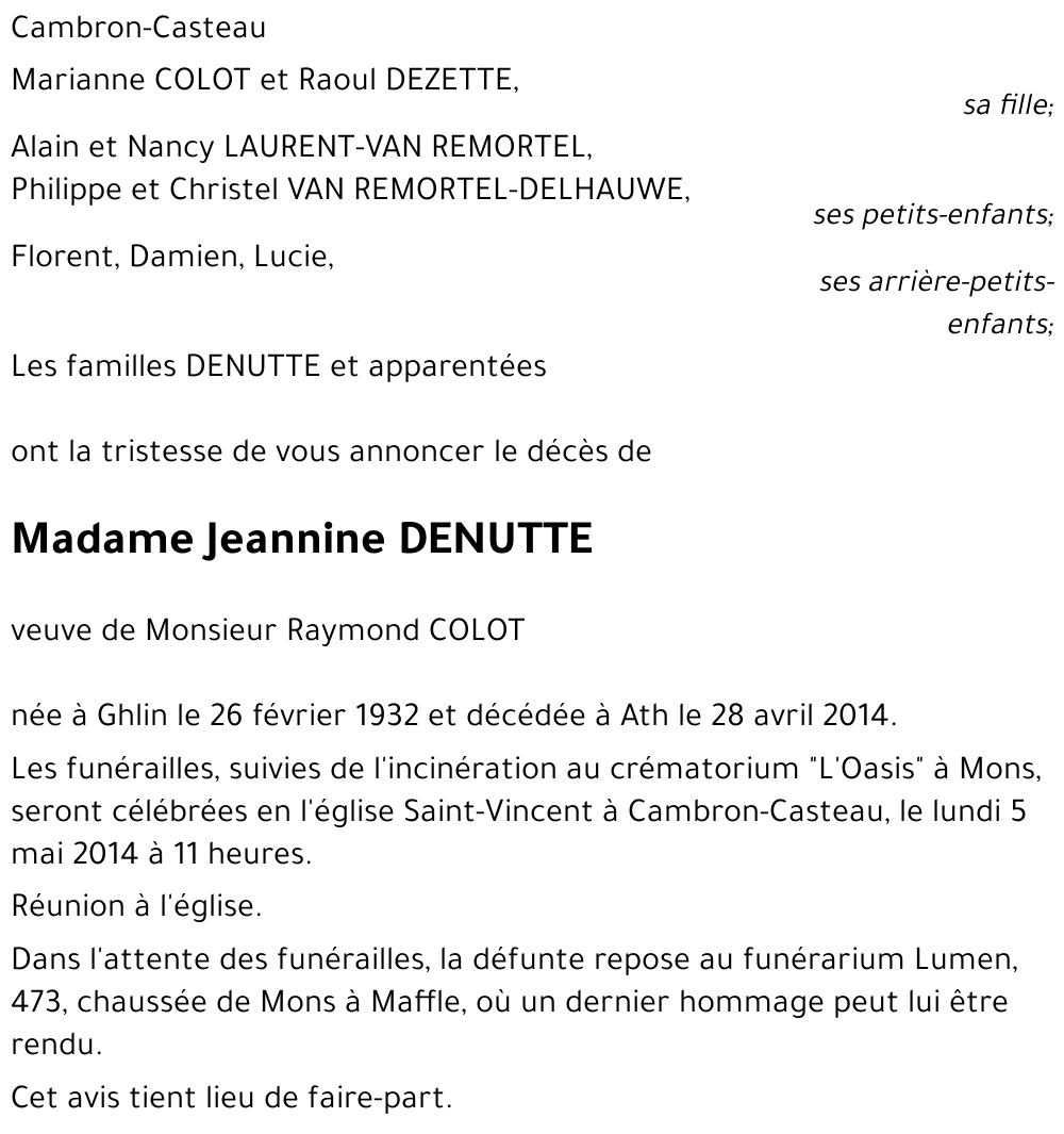 Jeannine DENUTTE