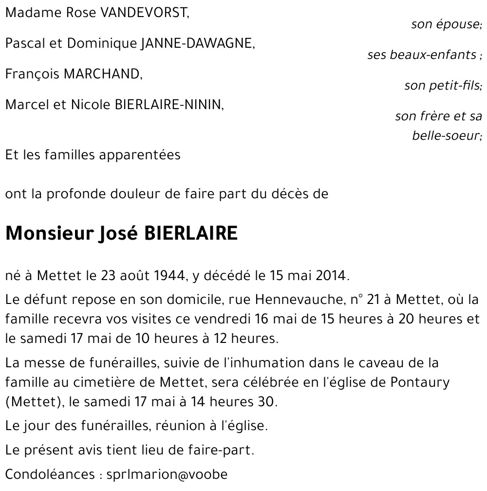 José BIERLAIRE