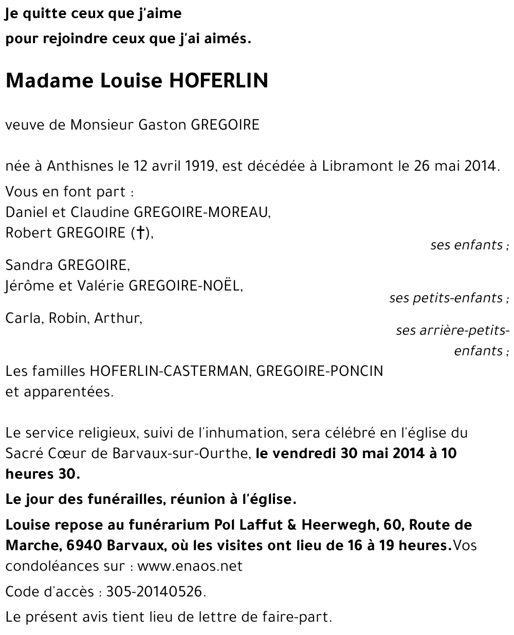 Louise HOFERLIN